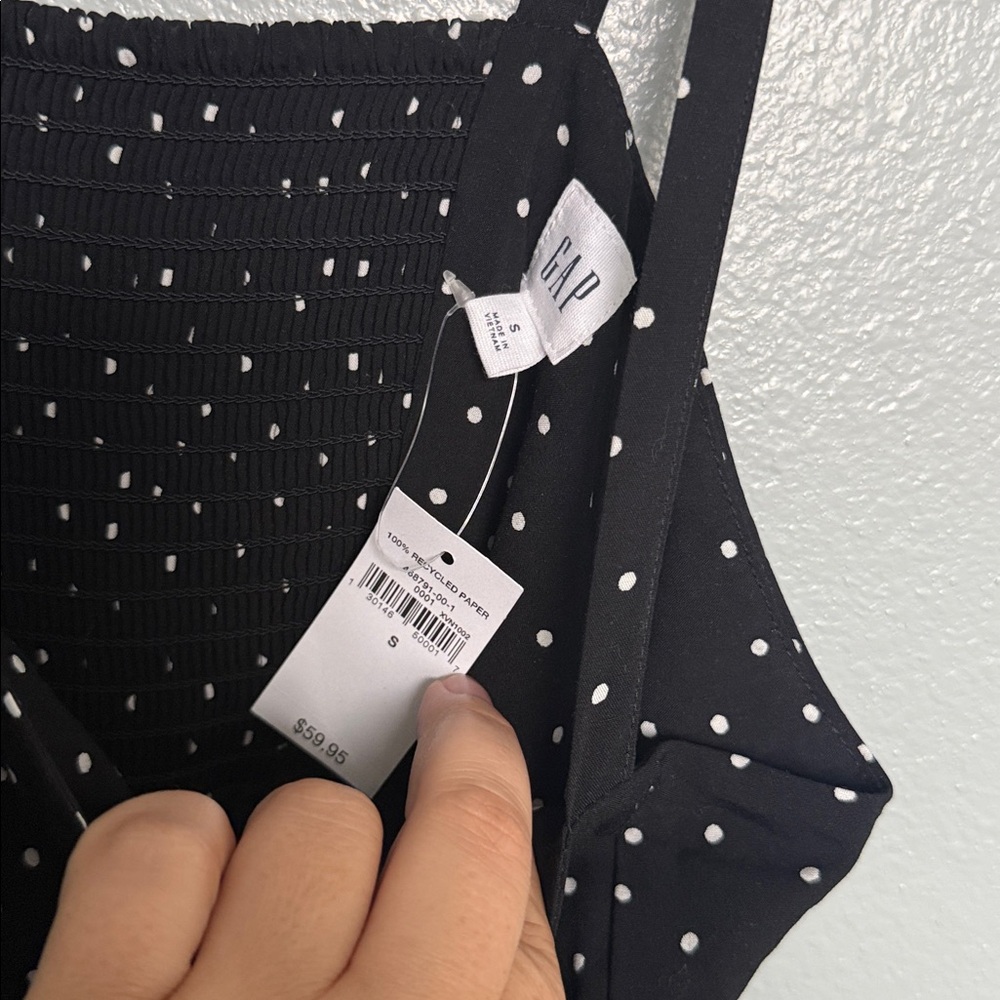 GAP Black and White Polka Dot Midi Dress - Picture 2 of 3